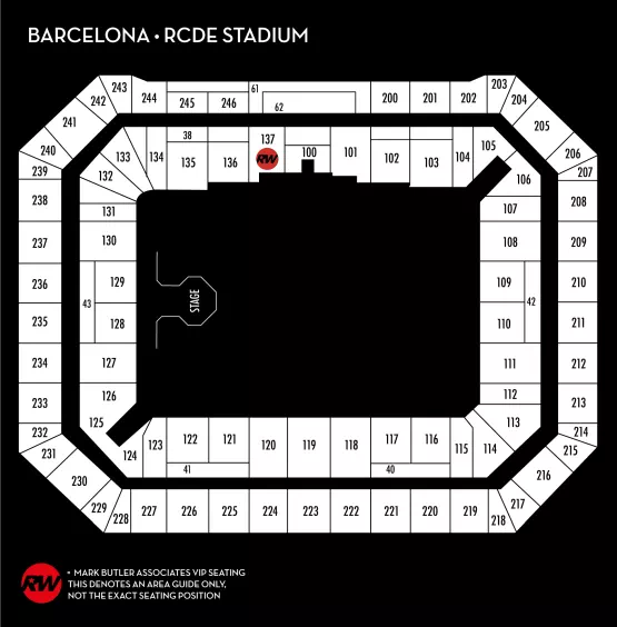 Seating map for Robbie Williams - Manchester, Co-op Live, 11th June 2025 Seated Premium VIP