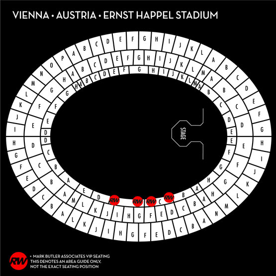 Seating map for Robbie Williams Vienna, Ernst Happel Stadium, Saturday 12th July 2025 Seated Premium VIP