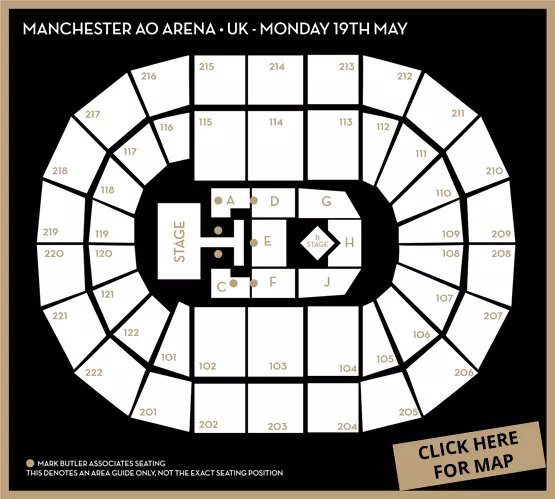 Kylie Minogue Tension tour 2025 PREMIUM VIP Hospitality Manchester - Arena Seating Plan, Monday