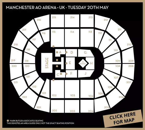 Kylie Minogue Tension tour 2025 PREMIUM VIP Hospitality Manchester - Arena Seating Plan, Tuesday